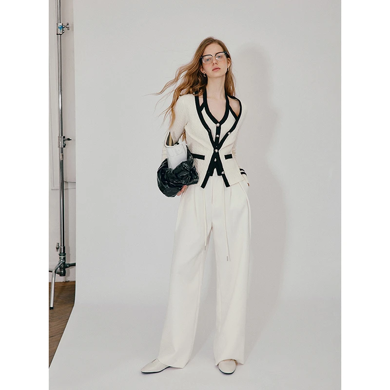 【希悦专属】「PINPINPLUS」毛织外套挂脖吊带两件套 8A22022XP