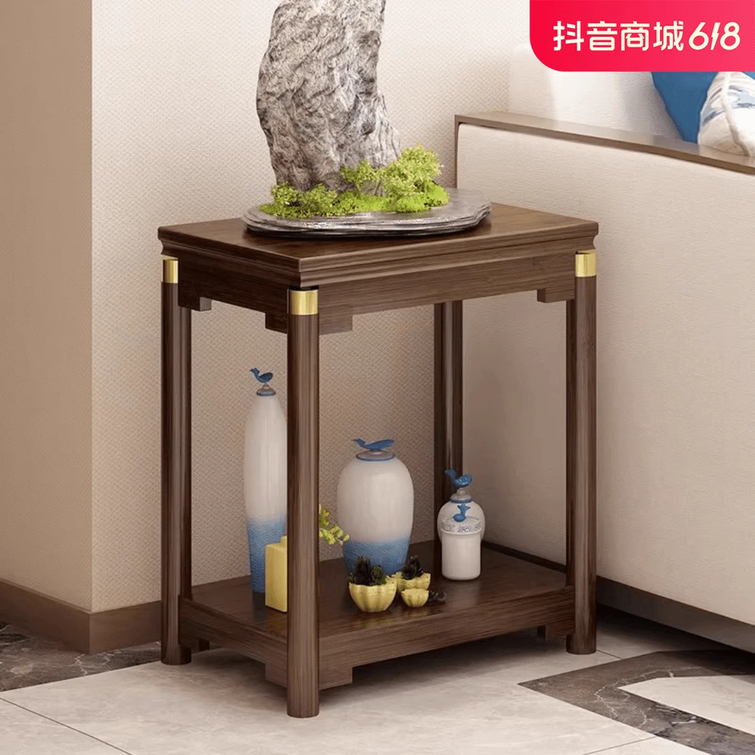 花架子实木鱼缸架子底座边几角几客厅落地式摆件置物架阳台花几台