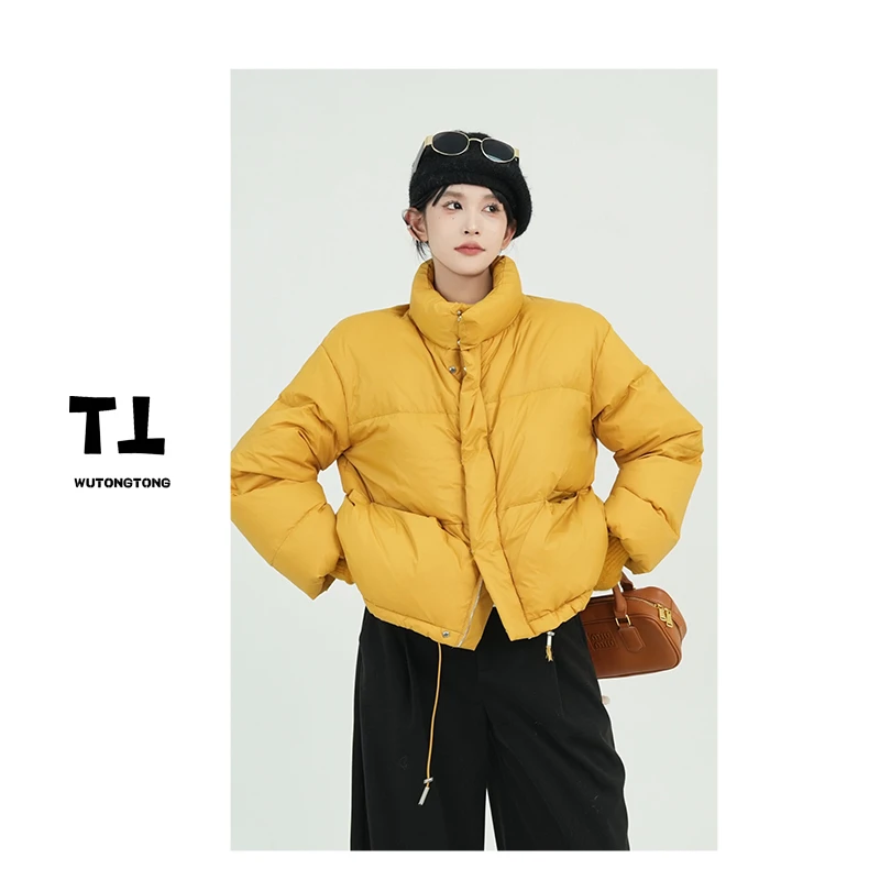吴童童【简约女主】冬季新款白鸭绒羽绒服女韩版短款休闲上衣61362