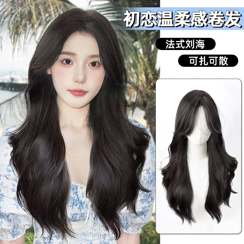 假发女款全头套自然氛围感韩系2023秋新款全头套八字刘海整顶假发