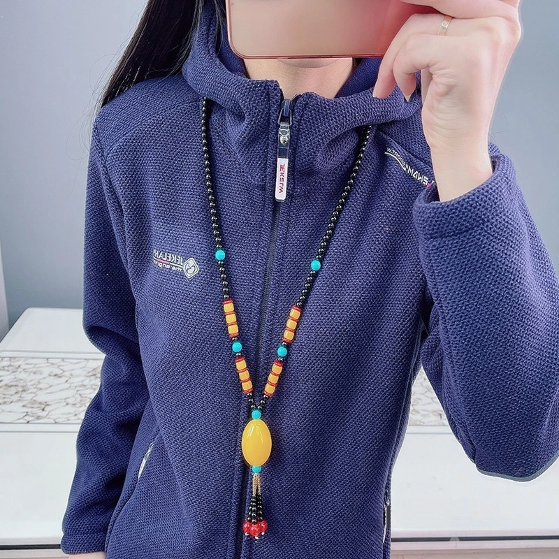 98972秋冬女加绒加厚奥粒绒防风外套保暖透气登山服上衣连帽绒衣