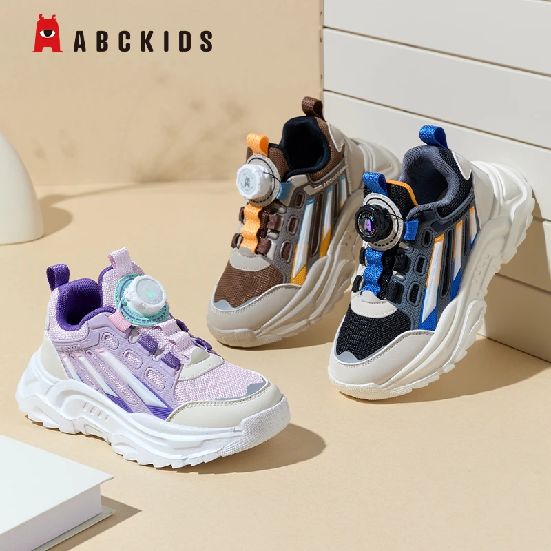 Abckids童鞋秋季新款男童网面透气运动鞋时尚休闲鞋女童百搭童鞋