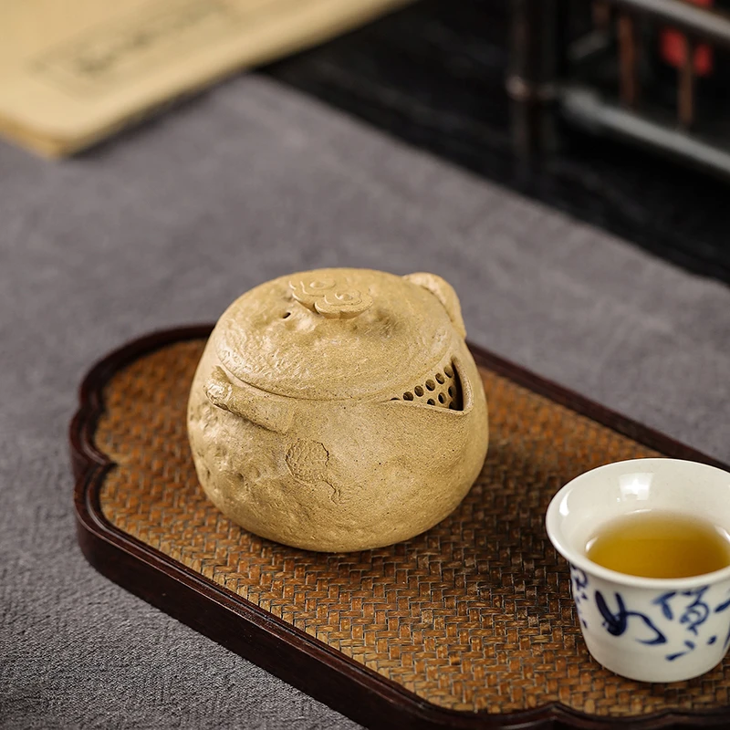 砂宴 张月/莫逐 宜兴原矿紫砂黄金段龙吟抓壶 宝瓶原创全手工制作