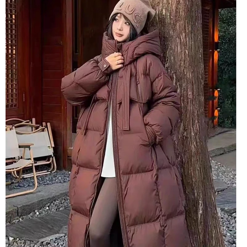 韩版加厚白鹅绒大被子女长款过膝宽松反季新款外套潮