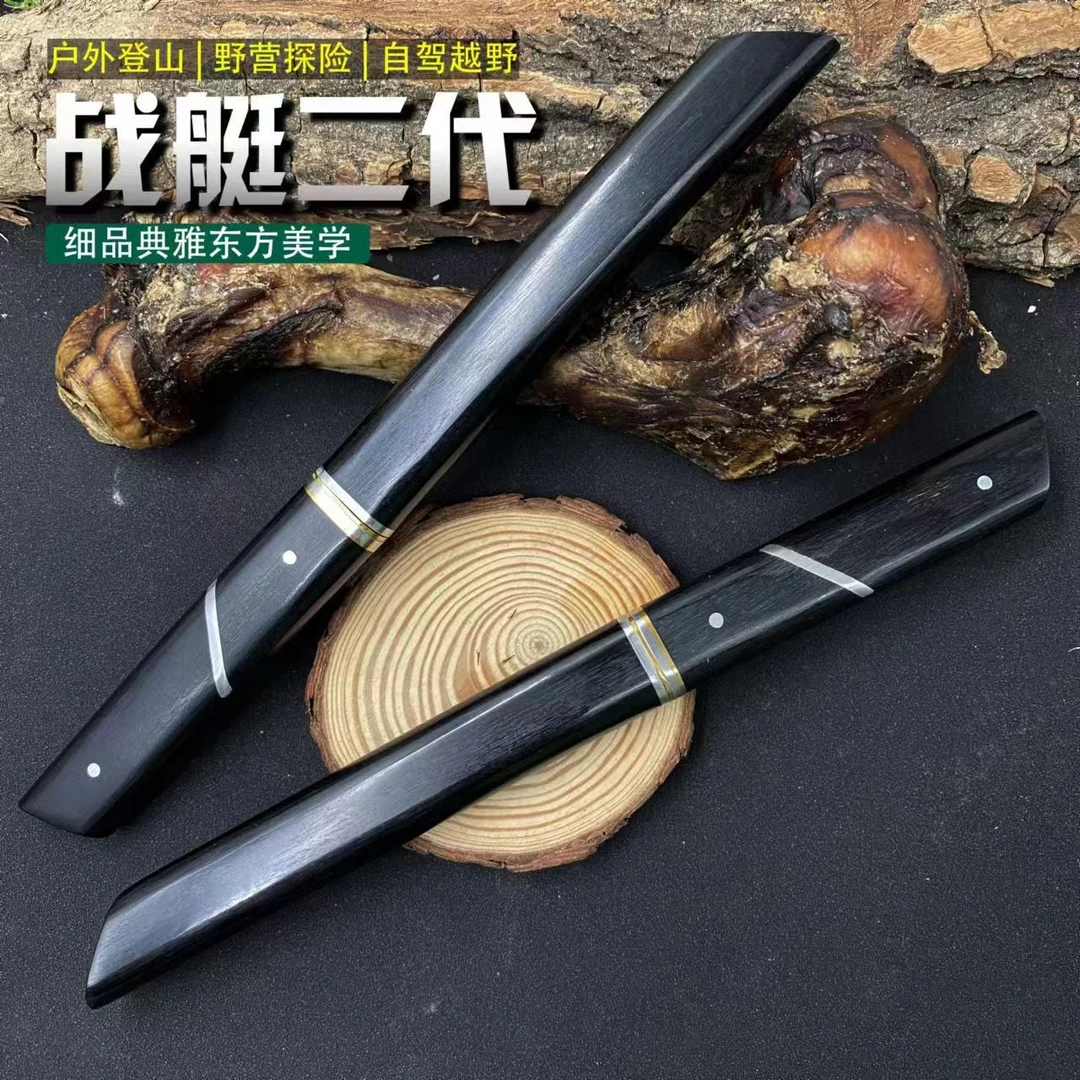 新款M390二代战挺水果刀黑檀实木茶刀