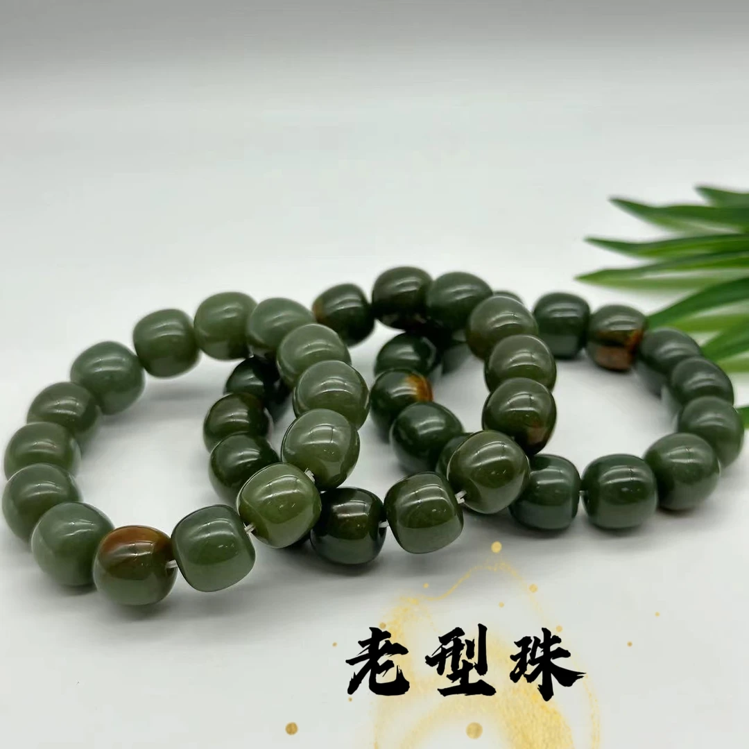 爆款大师推荐和田玉老型珠手串手工单圈手串多样性发其中一个