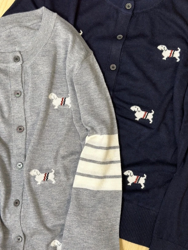 【小狗】韩系简约休闲宽松针织上衣开衫