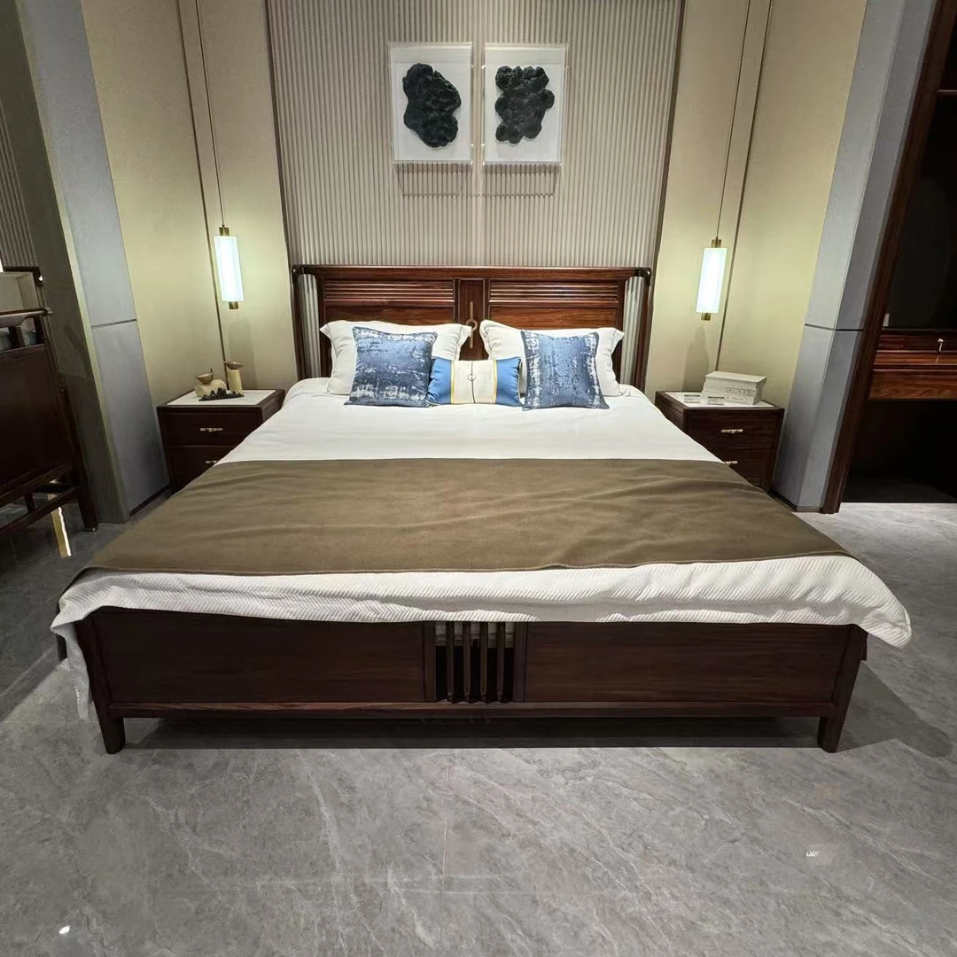 【CMX】新中式8111乌金木实木大床2190*1950*1180