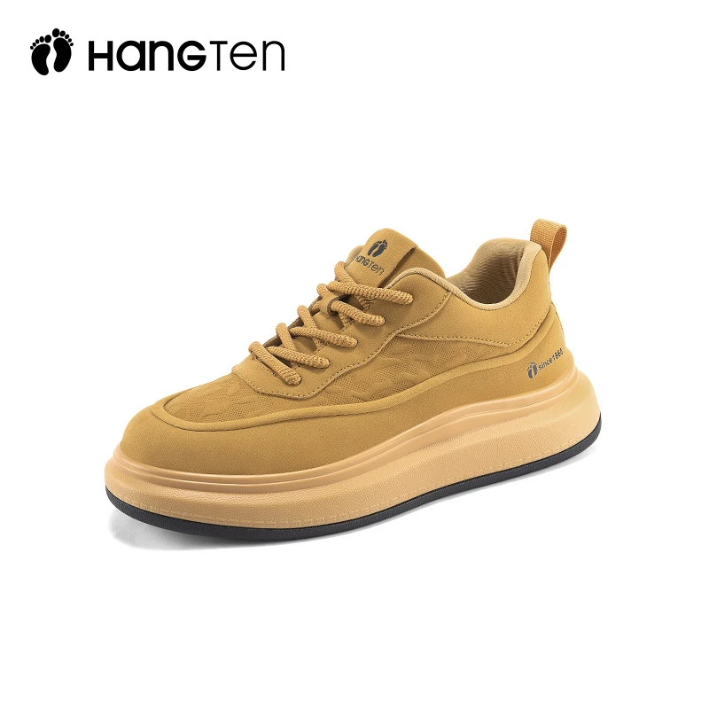 HANGTEN欢腾厚底休闲鞋男2024秋冬季轻便休闲板鞋时尚百搭运动鞋