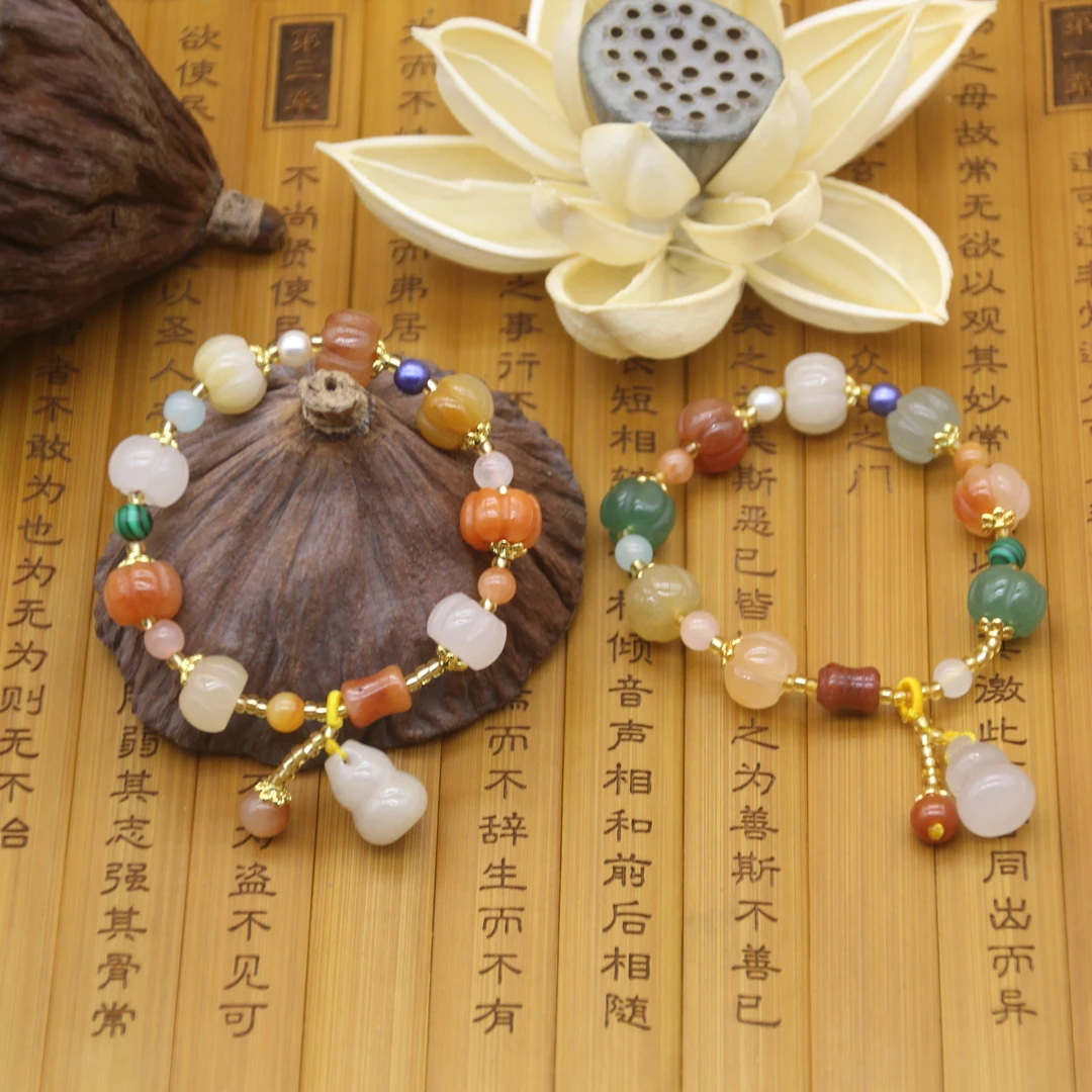 非金属手链 金丝南瓜女士手作多宝手串清新简约