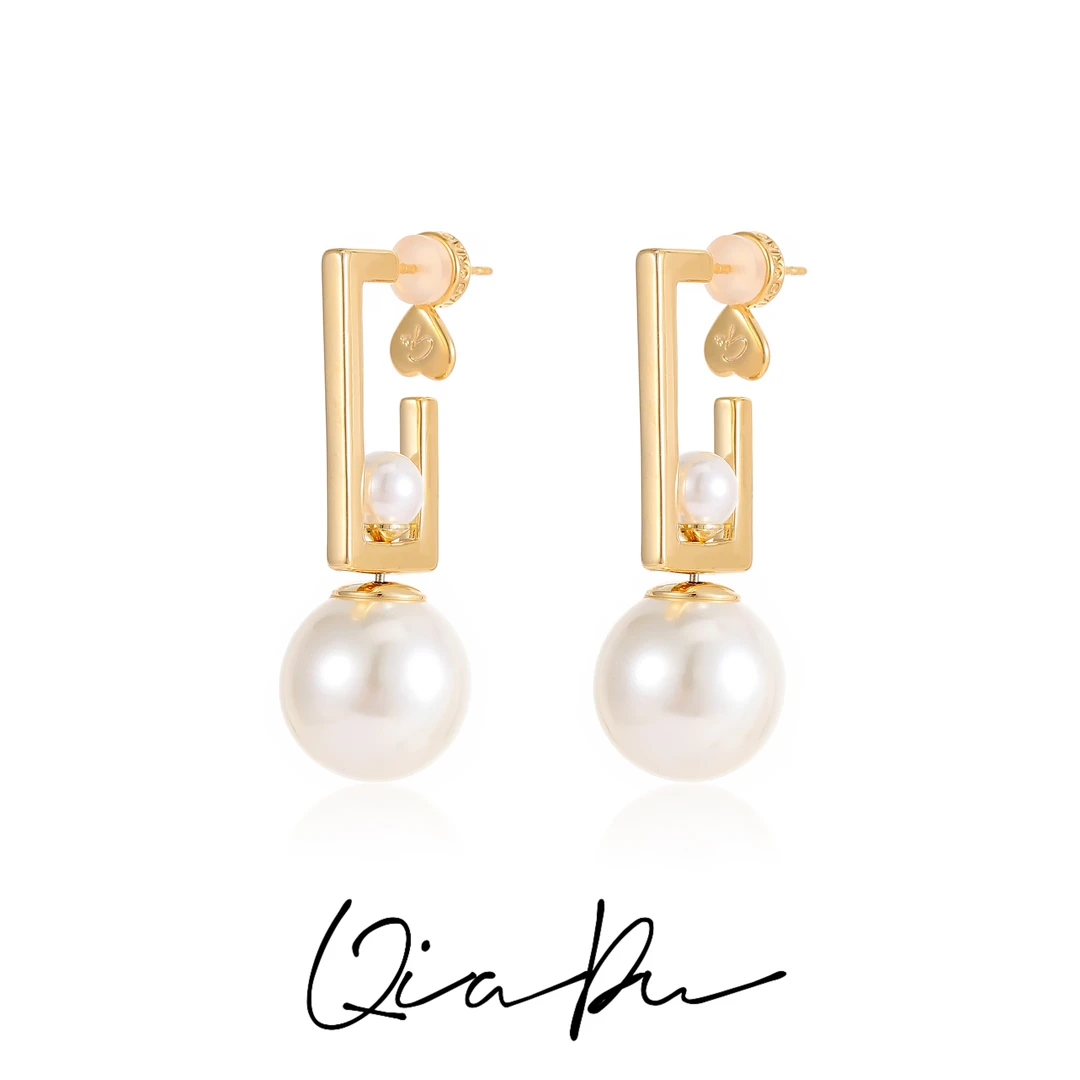 铜合金仿珍珠耳饰 A0858【一见倾心】设计多戴珠珠耳环