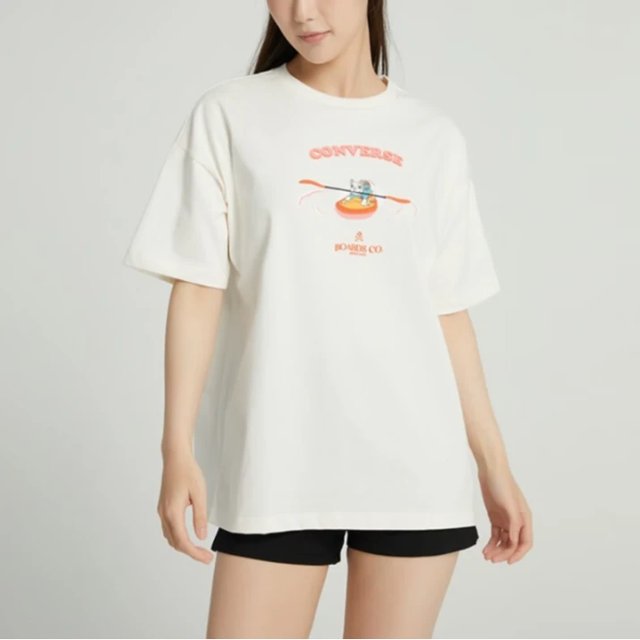 Converse/匡威女子卡通印花圆领时尚百搭运动休闲T恤10025883-A01