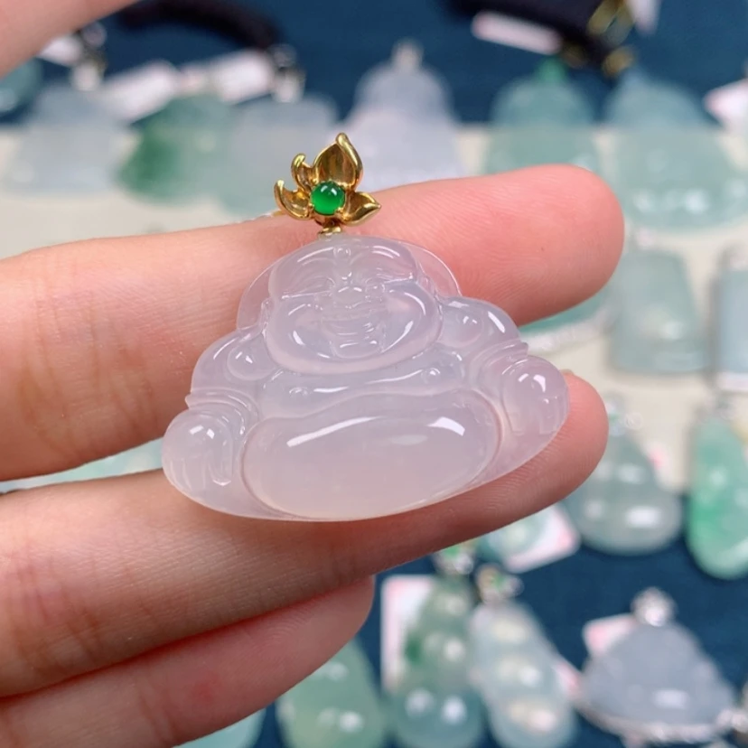 【闪购商品】翡翠颈饰18K金镶嵌天然翡翠
