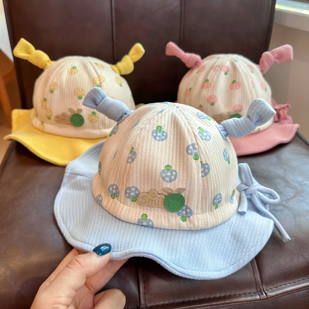 婴幼儿秋冬季宽檐遮阳渔夫帽男女宝宝遮阳帽可爱超萌太阳帽萌宝