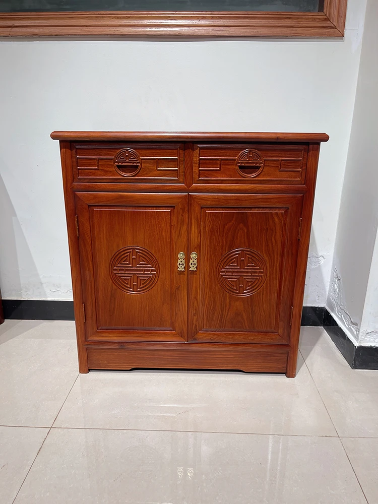 【纯刺猬紫檀明式餐边柜】国标红木两门新中式隔断客厅储物柜收纳柜