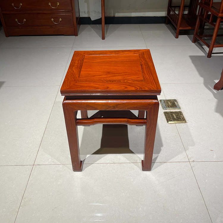 【纯刺猬紫檀马蹄方凳】国标红木花梨木换鞋凳沙发矮凳实木梳妆凳