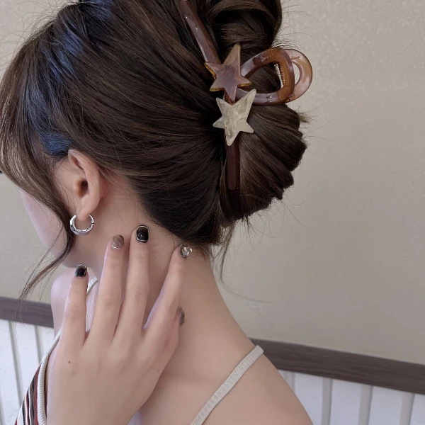 气质优雅百搭发夹网红头饰简约鲨鱼夹饰品时尚抓夹8770