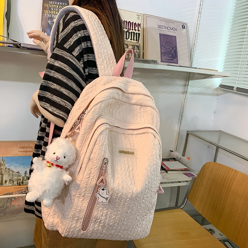 书包推荐初中生女生大学生百搭高中学生可爱高颜值背包双肩包2355