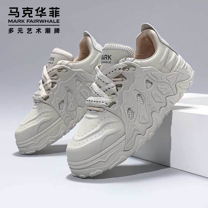 马克华菲男鞋个性火焰山增高老爹鞋男款高档潮牌男士运动休闲板鞋