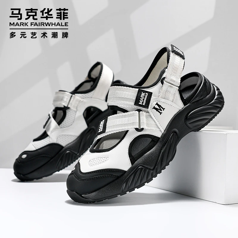 马克华菲男士夏季开车外出凉鞋高档增高凉拖涉水防滑休闲沙滩男鞋