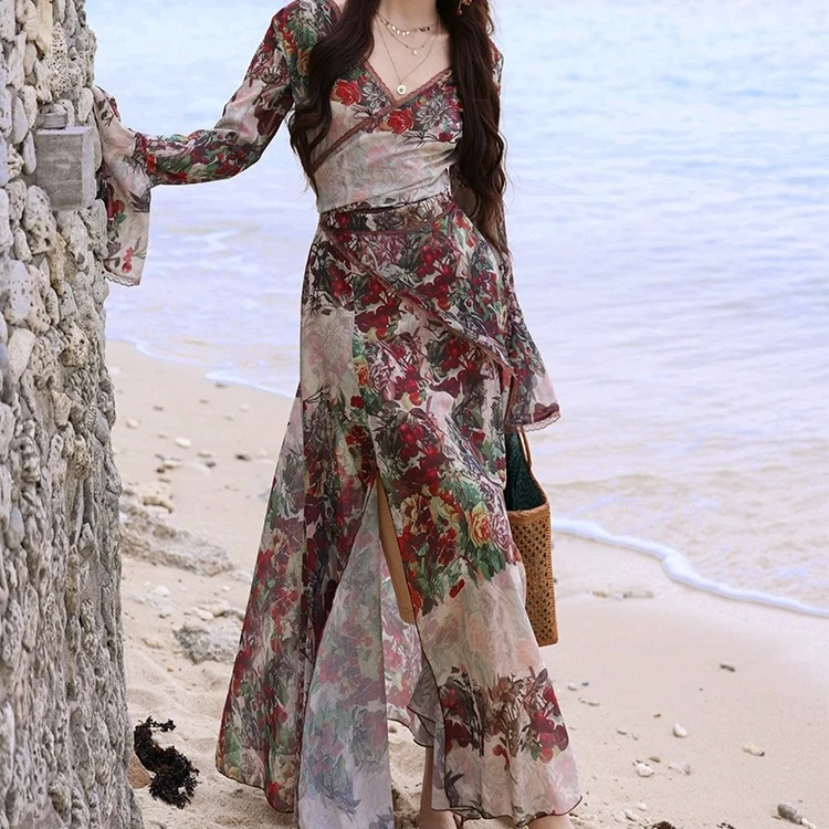 9号仓服饰>>A700-A799号法式显瘦国风气质收腰修身裙