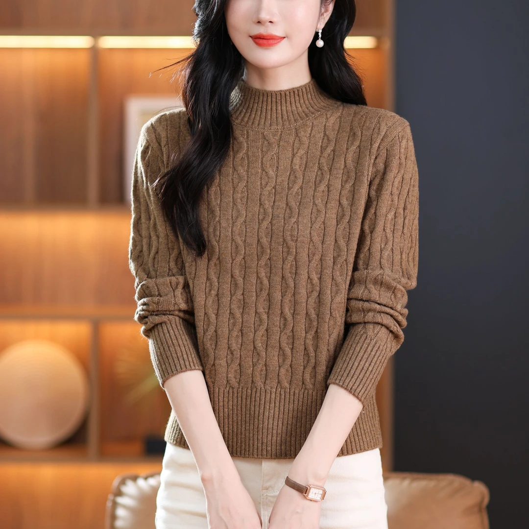 羊毛衫女半冬季加厚保暖毛衣小个子短款长袖针织衫百搭时尚打底衫