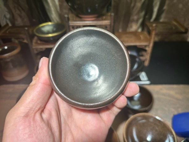 熊忠贵精品建盏主人杯龙窑柴烧原矿釉手工制作自然形成釉面