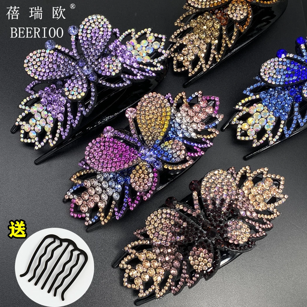 夏季新款简约通勤大蝴蝶鸭嘴夹妈妈气质抓夹后脑勺高级鲨鱼发夹