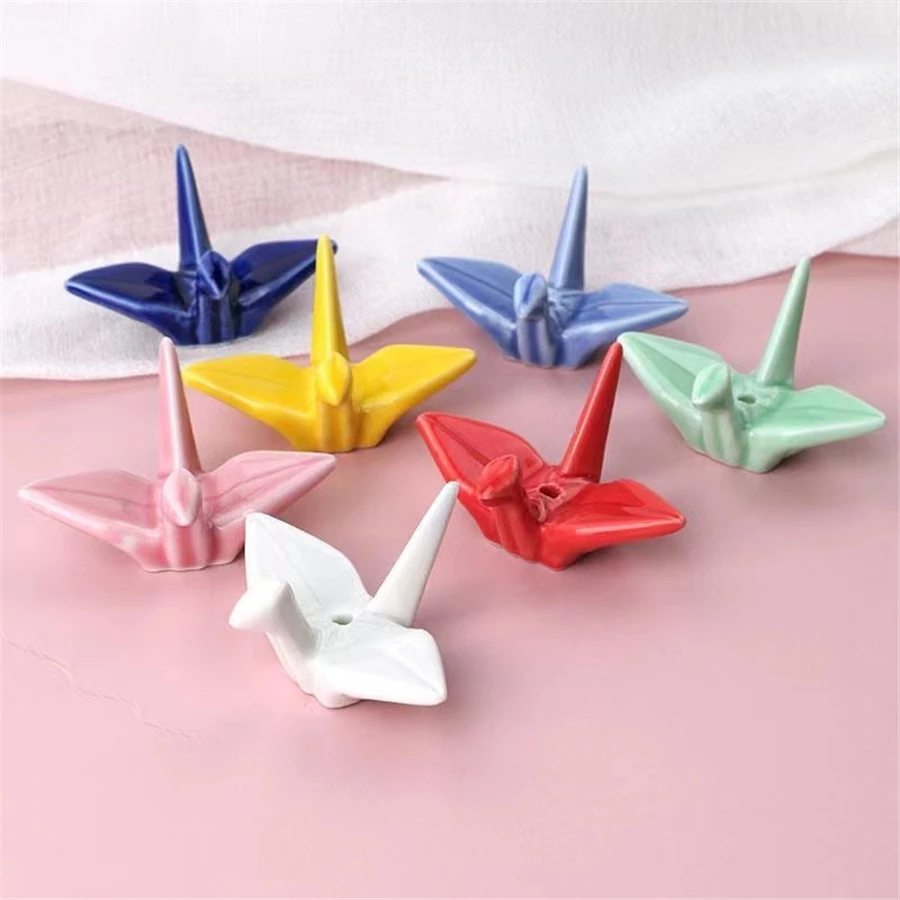 轶香轶缘【陶瓷千纸鹤香插 7款组合】家用香插陶瓷黄铜香天然熏香