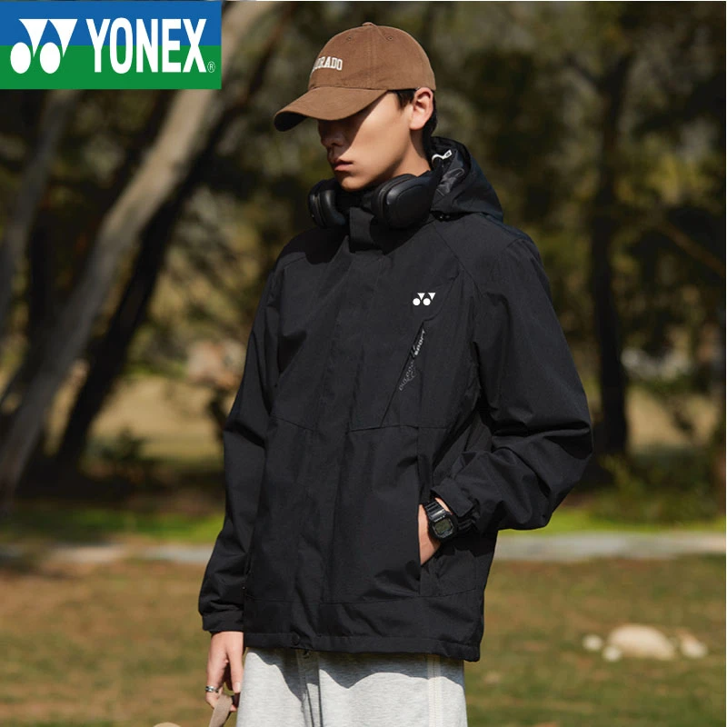 YY尤尼/克斯冲锋衣冬季加绒加厚可拆卸两穿秋季户外情侣登山服