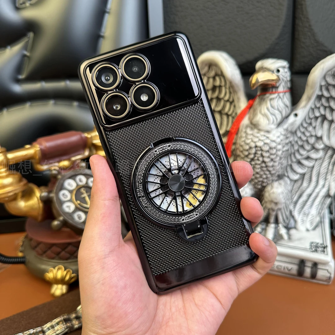 适用红米K70/Pro【解压支架+自带镜头膜】电镀高清镜头膜散热壳