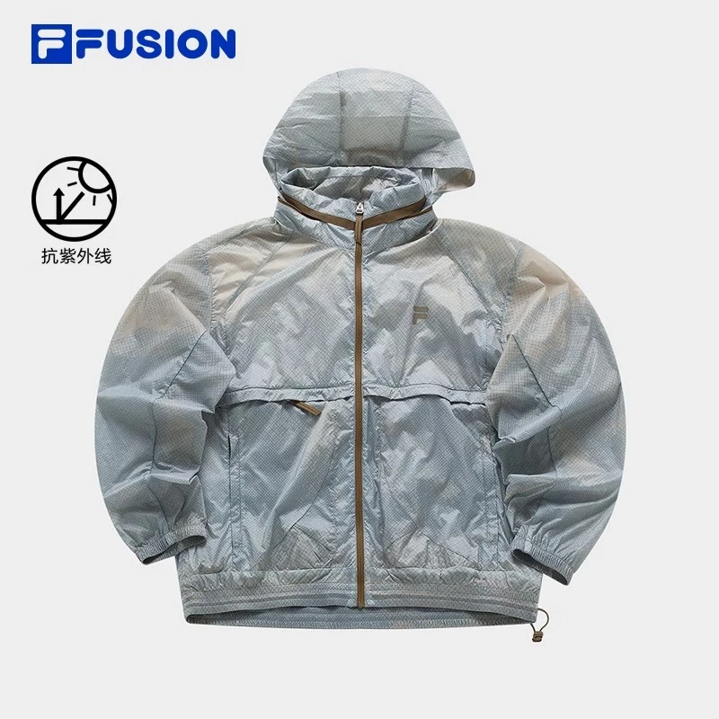 FILA FUSION斐乐梭织外套2024夏款时尚休防晒连帽上衣T11M421702F