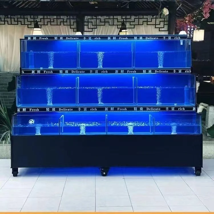 可移动海鲜鱼缸商用饭店海鲜池制冷机一体超市餐厅海鲜缸可定制