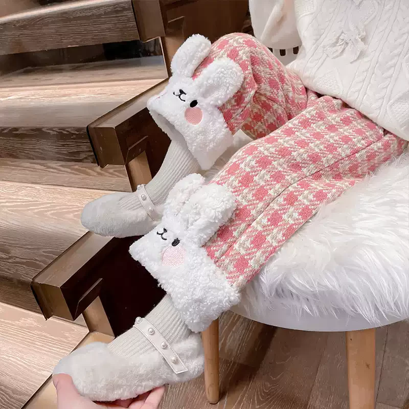 女童裤子秋冬季2024新款儿童洋气加厚冬装女宝宝加绒卡通休闲长裤