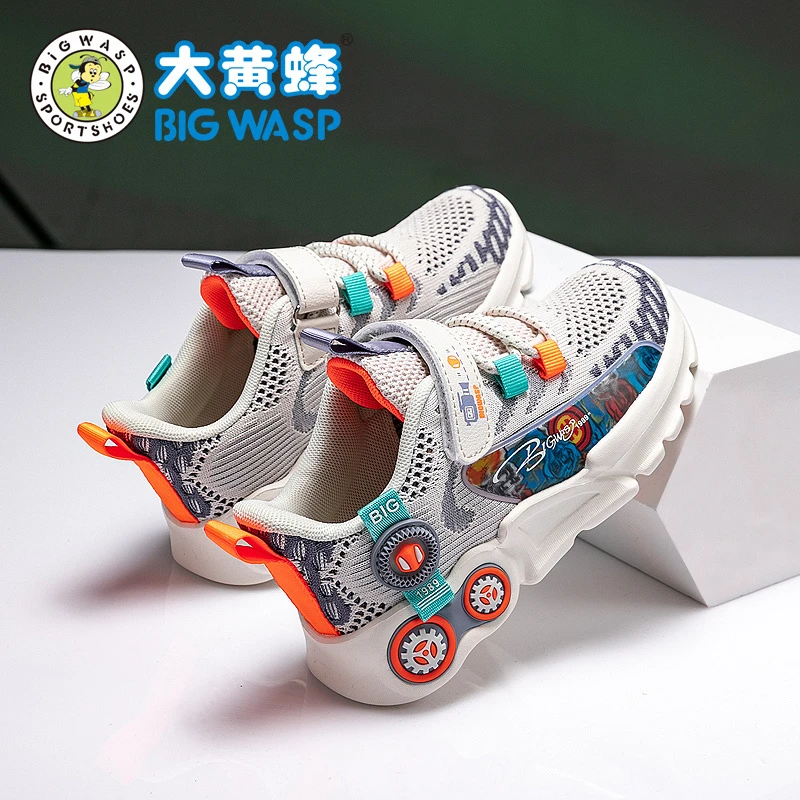 大黄蜂儿童男童运动鞋透气2025夏季网面儿童单网软底大童小童鞋子