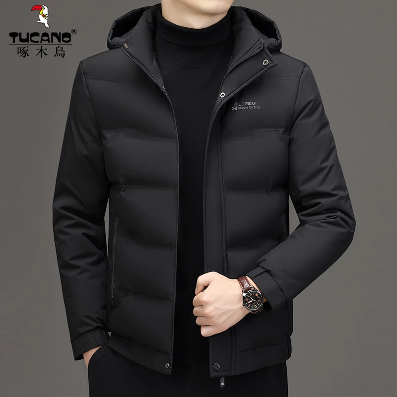 啄木鸟男士新款高档商务休闲棉袄保暖男装外套秋冬季加厚潮流冬季