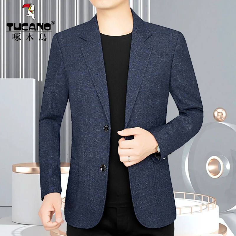 TUCANO/啄木鳥男士休闲西服修身帅气春秋男装中年新款爸爸男装潮