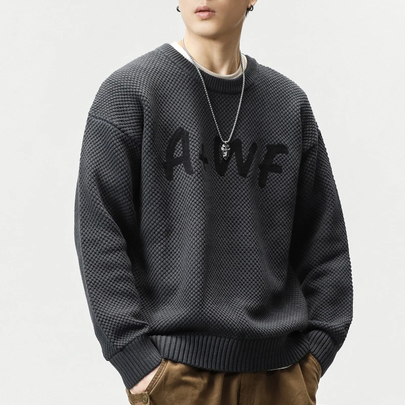 秋冬新款爆款潮牌男休闲毛衣宽松商务大码胖子中年潮流加厚针织衫