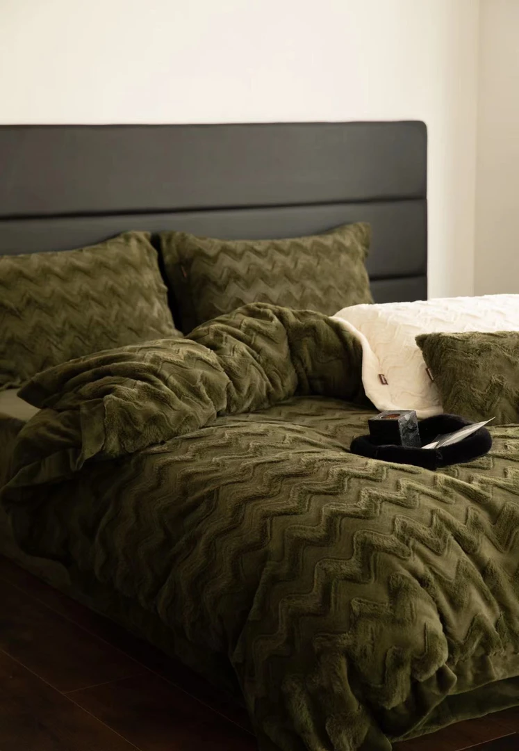 【温妮莎】轻奢款高克重牛奶珊瑚绒双面被套 四件套