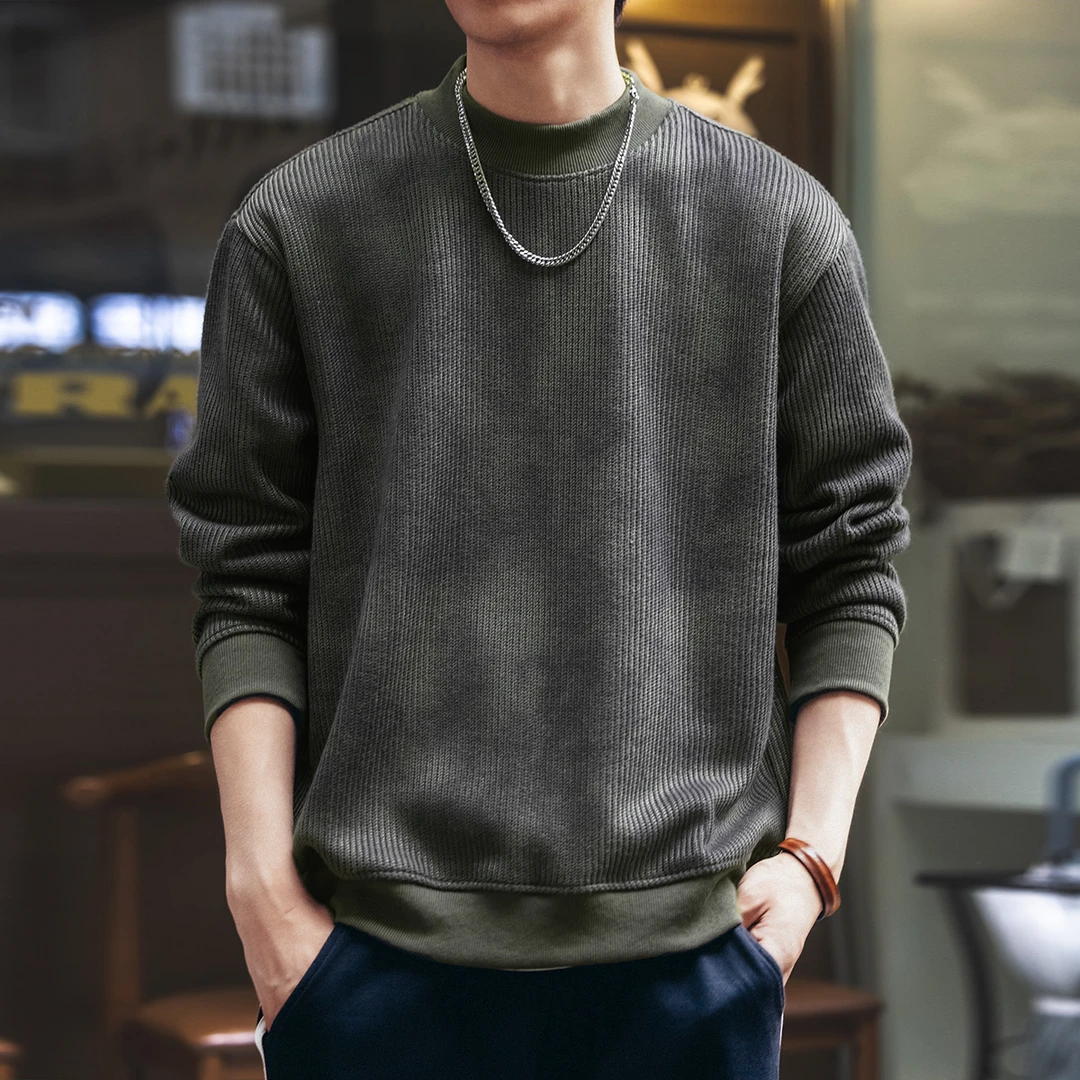 格蓝鹿美式540g重磅扎染针织卫衣男秋季新款潮牌复古宽松潮流外套