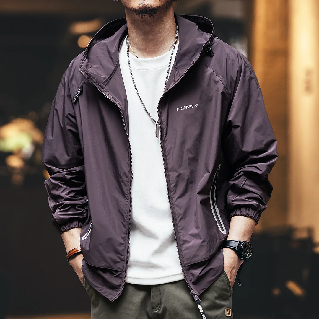 格蓝鹿高端潮流轻薄防晒衣外套男夏季宽松休闲防紫外线户外冲锋衣