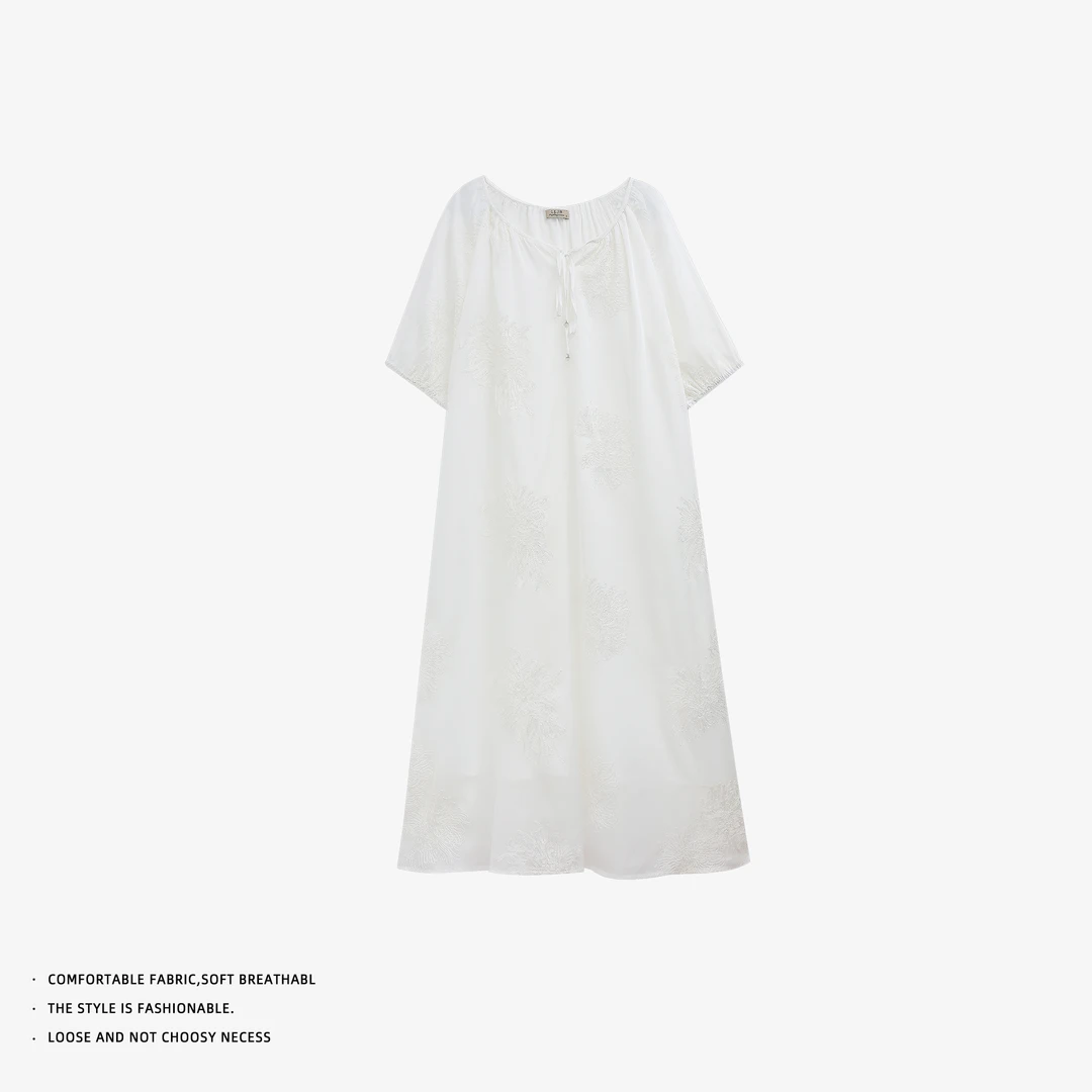 【妮妮专属】法式夏季新款时尚绣花长裙高级感气质女连衣裙D252