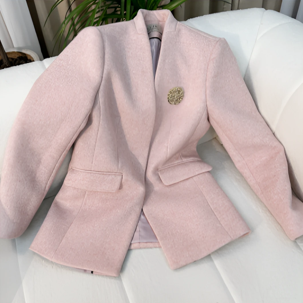 【LLJR】秋冬高级轻奢百搭宽松毛呢大衣显瘦遮肉外套女G110620