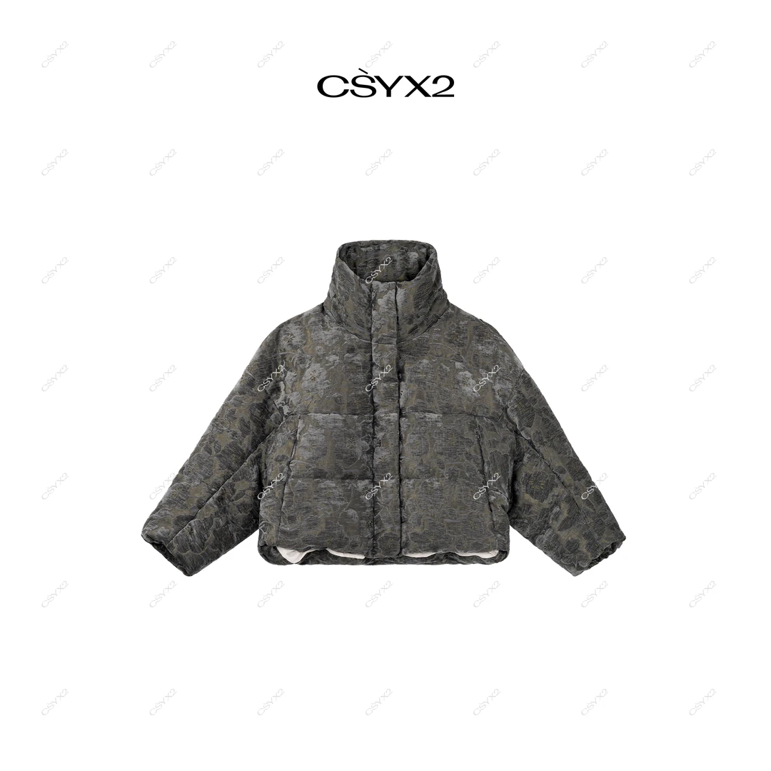 CsyX2-2025A/W新品”繁花之羽“高支雪尼尔立领羽绒服CA4DY051