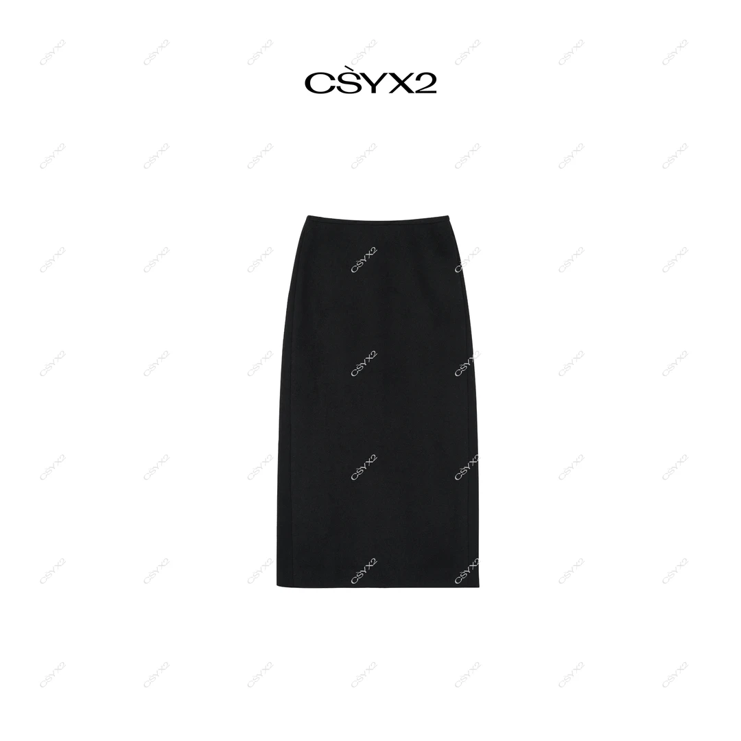 CsyX2-2025A/W 秋冬新品 羊毛拉达新款A字中长款半身裙CZ4DS025