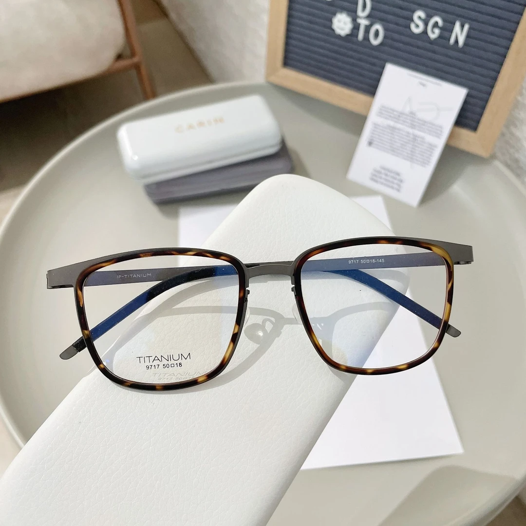 【林德9717同款】超轻纯钛镜架素颜镜框防蓝光平光眼镜架潮流