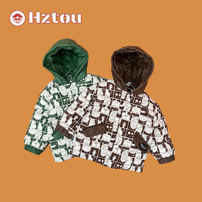 HZT冬季男宝韩版卡通满印羽绒服LSQ008