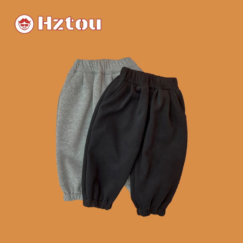 HZT冬季男宝韩版加绒卫裤HQ123