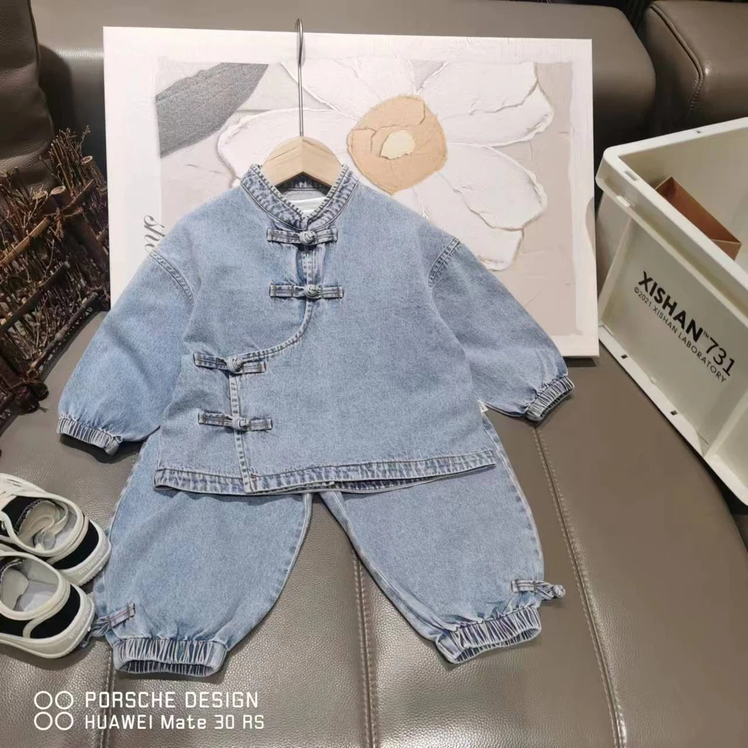HZT春季男宝韩版中国风牛仔套装CQ671
