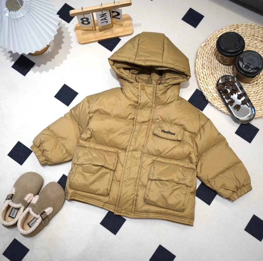 HZT冬季男宝韩版简约大口袋90白鸭绒羽绒服WMSQ1510